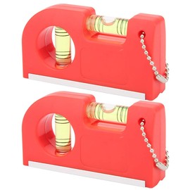 Oumefar 2pcs Mini Magnetic Spirit Level Medición de Burbujas Medición de Burbujas Altamente Preciso ABS TPR Marco de Aluminio para la Imagen de Mejoras para el Hogar Colgando