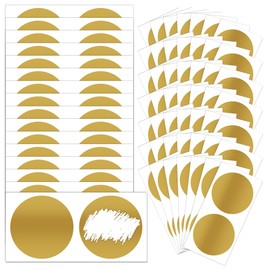 100 Pcs Scratch Off Stickers Sitckers 2 inches Round Self Adhesive Scratch Off Cards for Lottery Tickets, DIY, Raffle Card Games Creating (Gold) (1, Gold) (1)