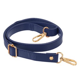 PATIKIL Leather Purse Strap Replacement 51 Inch, Adjustable Shoulder Crossbody Replacement Strap with Gold Hardware, Navy Blue