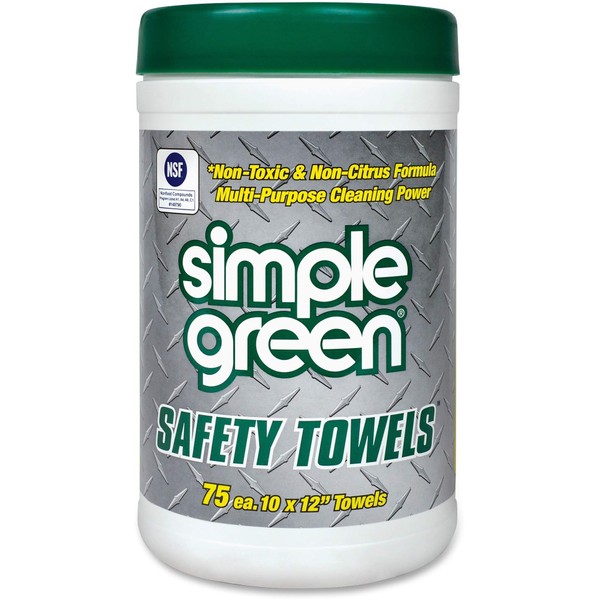 Simple Green Sunshine Makers 13351 Safety Towels, 10 X 11 3/4, 75/Canister