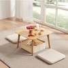 Square Tatami Table, Bamboo Coffee Table for Living Room Bedroom