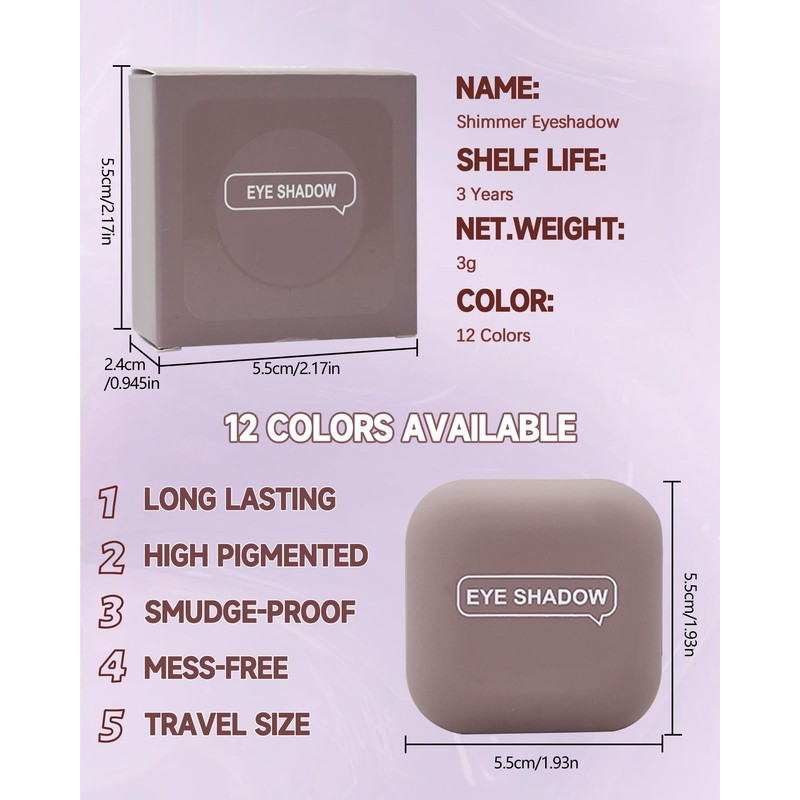 Duochrome Eyeshadow Palette, Multichrome Chameleon Holographic Eye Shadow
