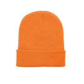 Zando Orange Cuffed Beanie Hat for Women Men Youth - Lightweight Warm Knit Winter Hat Skull Watch Slouchy Cap Daily Wear Halloween Dwarf Cosplay Accessories Christmas New Year Valentine's Day Gift