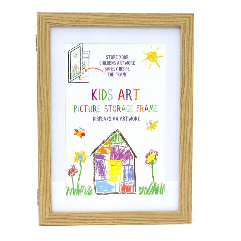 Carousel Home Kids Artwork Display Frame | Front-Opening A4 Storage