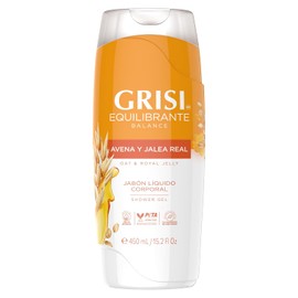 GRISI Shower Gel | Jabón líquido para cuerpo | jabón corporal de Avena y jalea real| shampoo corporal | con extracto de avena | limpia hidrata y suaviza la piel | hecho con ingredientes naturales | 450ml