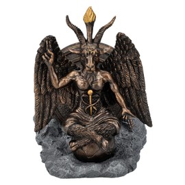 Pacific Giftware Baphomet Figure with Pentagram Coasters 14cm - Gravestone Design Solve Coagula Statue