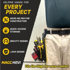 MAGGHEVI Tool Pouch with Belt Clip,Quickly Attach and Release from Tool Belts,Utility Tool Organizer Pouch for Electrician,Carpenter,Construction,Technician (Tool Pouch)