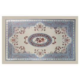 FUN LAVIE Printed PVC Tablecloth Rectangular Waterproof Stain-Resistant Table Cover for Dinner Parties Outdoor Picnics-59 x 35 Inches Blue+Red