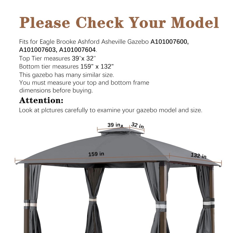 SCOCANOPY Replacement Cover Fit for 10X12 Ft Eagle Brooke Soft