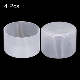 QUARKZMAN Pack of 4 Rubber End Caps 65 mm ID Rubber Caps, Tube Plugs, Round Post Cap, Fence Posts, Chair Leg Caps, Foot Caps, Sealing Cap, Gliders for Table Legs, Furniture Feet, Clear