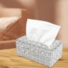 Crystal Rectangle Tissue Box Napkin Holder Rhinestone Tissue Storage Case