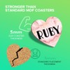 1 x Heart Coaster - Name Ruby Marble Stone Texture