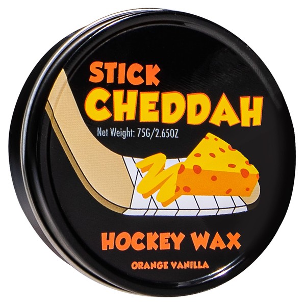 Franklin Sports Hockey Stick Wax - Maximum Grip Stick Wax - Orange Vanilla Scent - Stick Cheddah - Reusable Tin Included