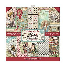 Stamperia International Scrapbooking Pad-Double Face-Alice in Worderland, Various, Mixed