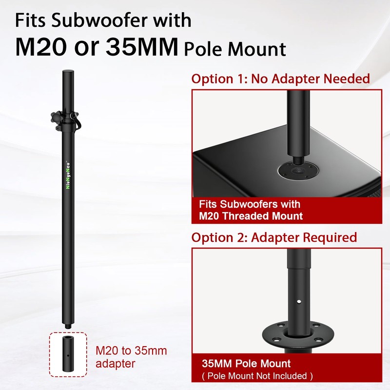 NiuNyuNeu Set of 2 Speaker Poles for Subwoofer 34"-52" Height