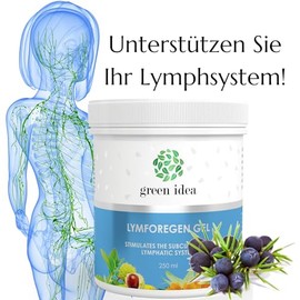 Green Idea Lymforegen Cooling Gel Lymphatic Drainage Massage 250 ml | Cooling herbal massage gel for legs, lymphatic drainage massage and daily care for heavy legs
