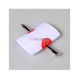 Bloody Nail Through Finger Joke Gag Gift & Prank Trick (White)