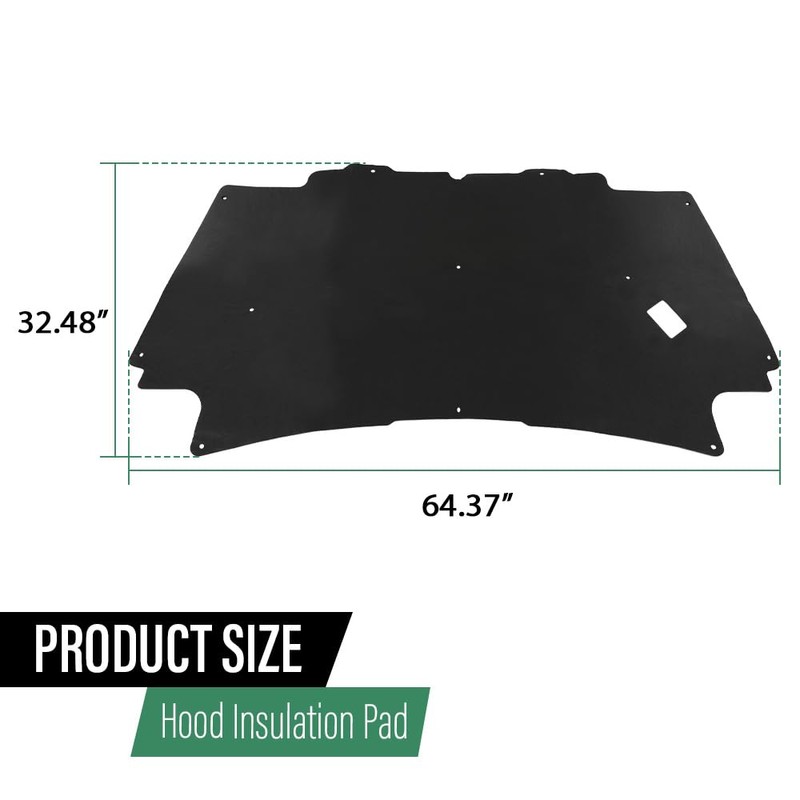 LQI Hood Insulation Pad with Clips Compatible with Dodge Ram
