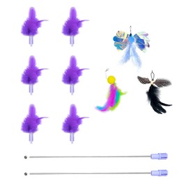 MOHAYA 9 Pcs Soft Feathers Replacement Accessories, Interactive Toys for Indoor Cats,ONLY Fits Cat Toys, NOT fits for Other Brand