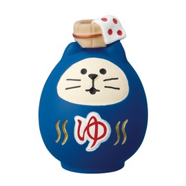 Decole ZCB-86135 Public Bath Cat Daruma Approx. 1.2 x 1.2 x 1.7 inches (30 x 30 x 43 mm)