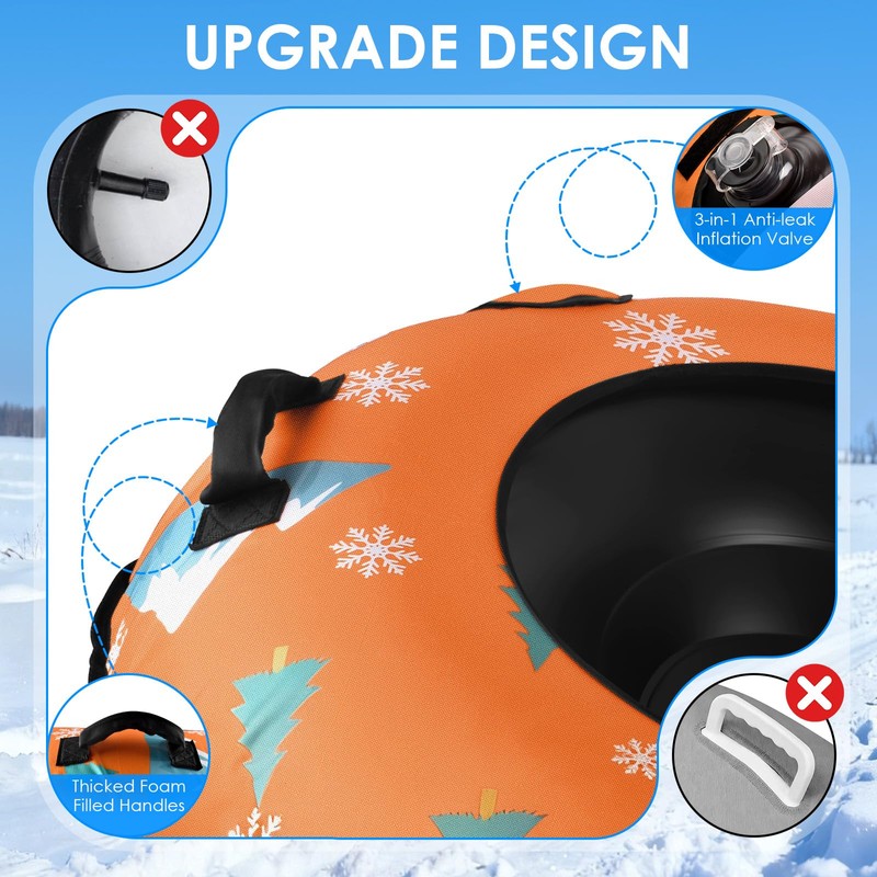 48 Inch Snow Tube with Premium Canvas Cover & Towable