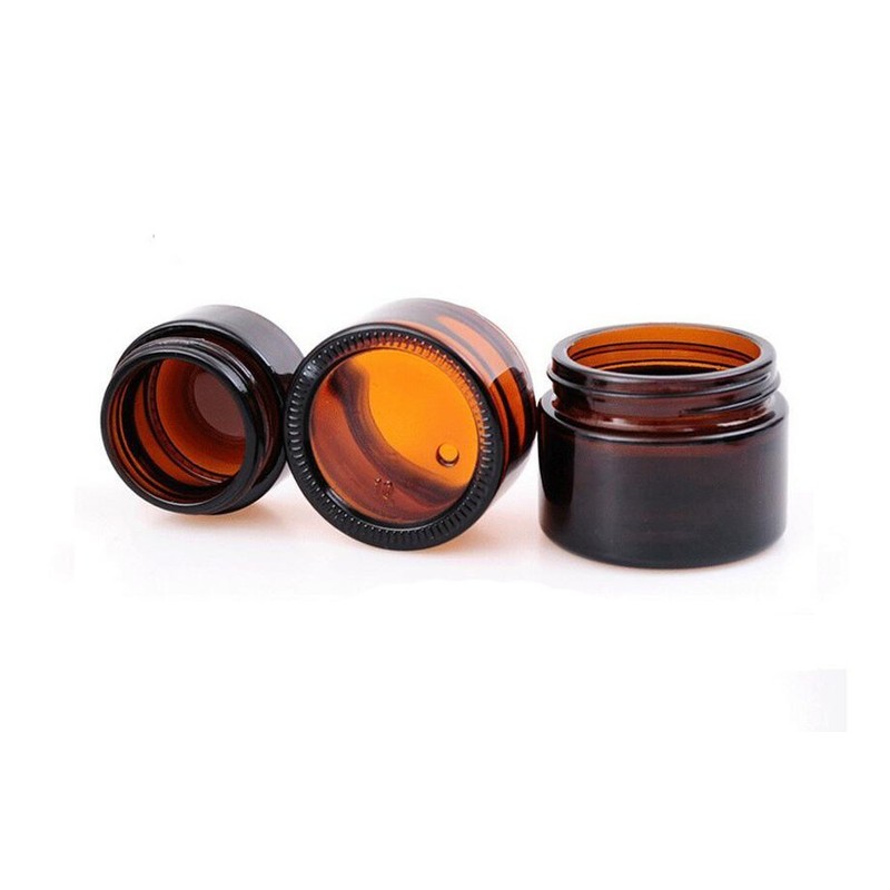 SYBL 5Pcs 10ml 0.35oz Travel Size Empty Refillable Amber Glass