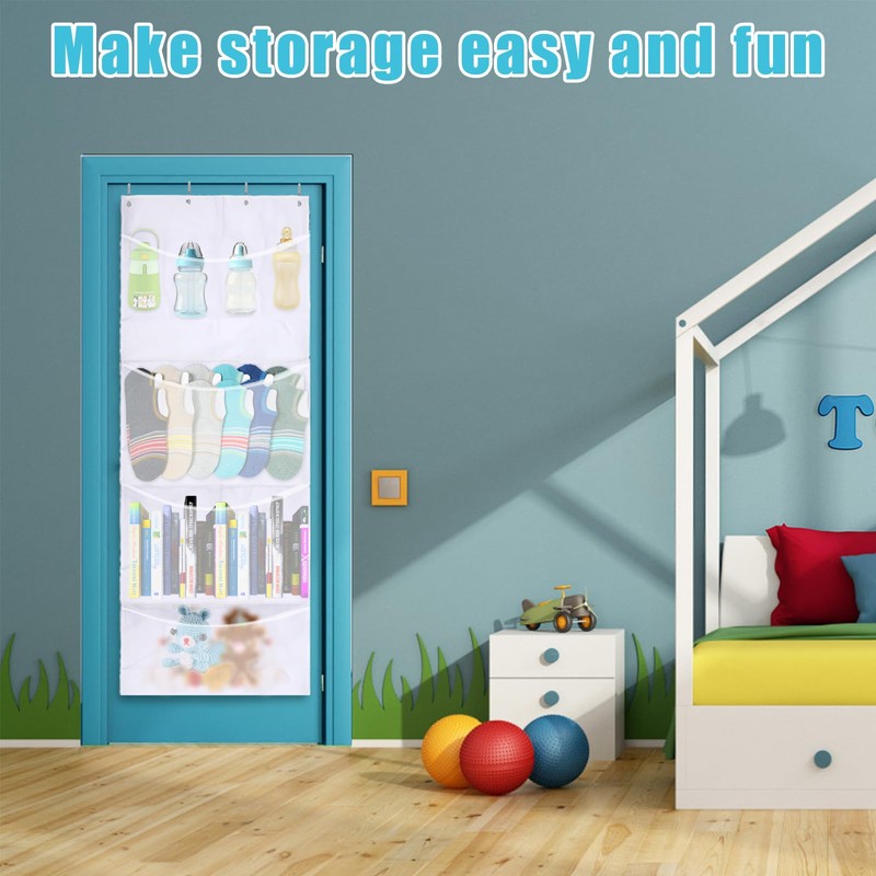 Hanging Stuffed Animal Storage Organizer, Over Door Plush Toy Net