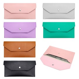 Diakey 6 Pack Cash Envelope Wallet, Money Organizer Holder Reusable PU Leather Budget Money Bag Pouch, Slim Cash Stuffing Wallet for Cash Saving Budgeting Receipt Bill Check