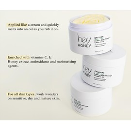 Hey Honey On and On Unique Cream to Oil Formula | Complete Body Moisturizer | Vitamin E, Vitamin C | Non-Greasy 48 Hours Active Hydration | Moisturizing Honey Extracts & Botanicals | 6.7 oz.