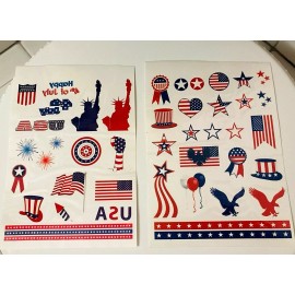 Kingsbridge International Temporary Body Art Tattoo Stickers 4th Of July Patriotic Party Kids Waterproof