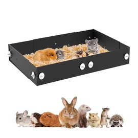 YKD Urine Guard, Chinchilla Cage Poop Guard,Scatter Guards for Ferret Nation & Critter Nation Small Animal Cages (Black, Large, Single Layer Set)