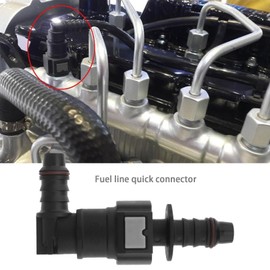 Be In Your Mind Fuel Line Connector Elbow Socket Fuel Line Connector Car Fuel Line Hose Pipe Coupler Adapter Accessories 55.5 mm x 23.5 mm Black Pack of 2