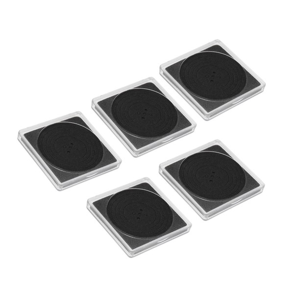 PATIKIL 5 Pcs Coin Snap Holder Coin Case Storage Square with Foam Gasket Fits 20-40mm Coins Collectors Collectible Supplies Clear Black