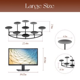 Candeldo Candelabra Fireplace Candle Holder: Black Metal Pillar Candle Holders for Inside Fireplace Mantle Decor Floor Candelabras Candles Stand Table Centerpiece Large