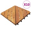 vidaXL 10 pcs Decking Tiles, 11.8"x11.8", Solid Acacia Wood, Patio