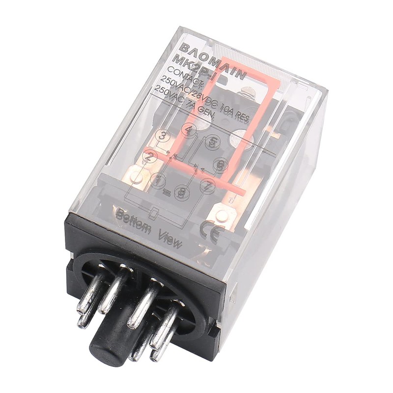 Baomain Power Relay MK2P-I 24VDC Coil DPDT 8 Pin with