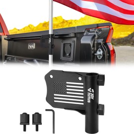 JOYTUTUS Truck Bed Flag Pole Mount Compatible with Tacoma & Tundra Bed Rail Flag Pole Holder Fits Up to 1.18 Inch Diameter Flagpole