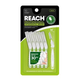 REACH Cepillo interdental de 1,3 mm de ancho, elimina hasta un 30% más de placa, especialmente diseñado para protección de las encías, 10 cepillos