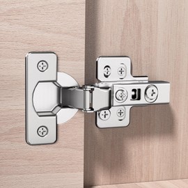 Luokim 2 Pack Inset Soft Close Cabinet Hinges, Frameless European Kitchen Cabinet Hinges 35mm Cup Clip-On 3D Adjustment Concealed Cabinet Door Hinges Nickel Plated Finish