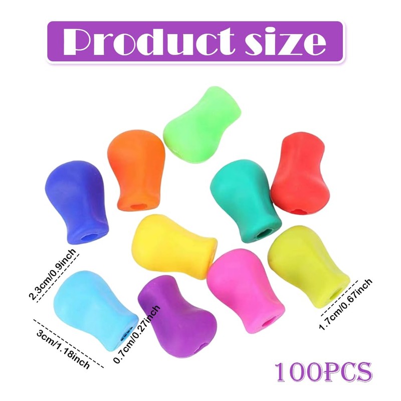 AKSIQIOL 10 Pcs Pencil Grips for Children & Adults, Handwriting
