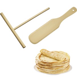 Westmark Woody Crepe Spatula and Dough Spreader - Practical Set for Effortlessly Making Delicious Crepes and Thin Pancakes - Wood, 2-Piece