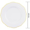WDF 60pcs Gold Dessert Plates-7.5inch Baroque White&Gold Disposable Dessert/Salad Plates