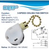 HQRP Ceiling Fan Pull Chain 3-Speed 4-Wire Control Switch Compatible