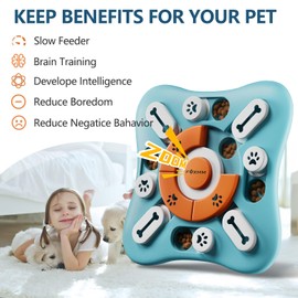 FOXMM Interactive Dog Treat Puzzle Toys for IQ Training & Mental Stimulating,Fun Slow Feeder,Large Medium Small Dogs Enrichment Toys with Squeak Design