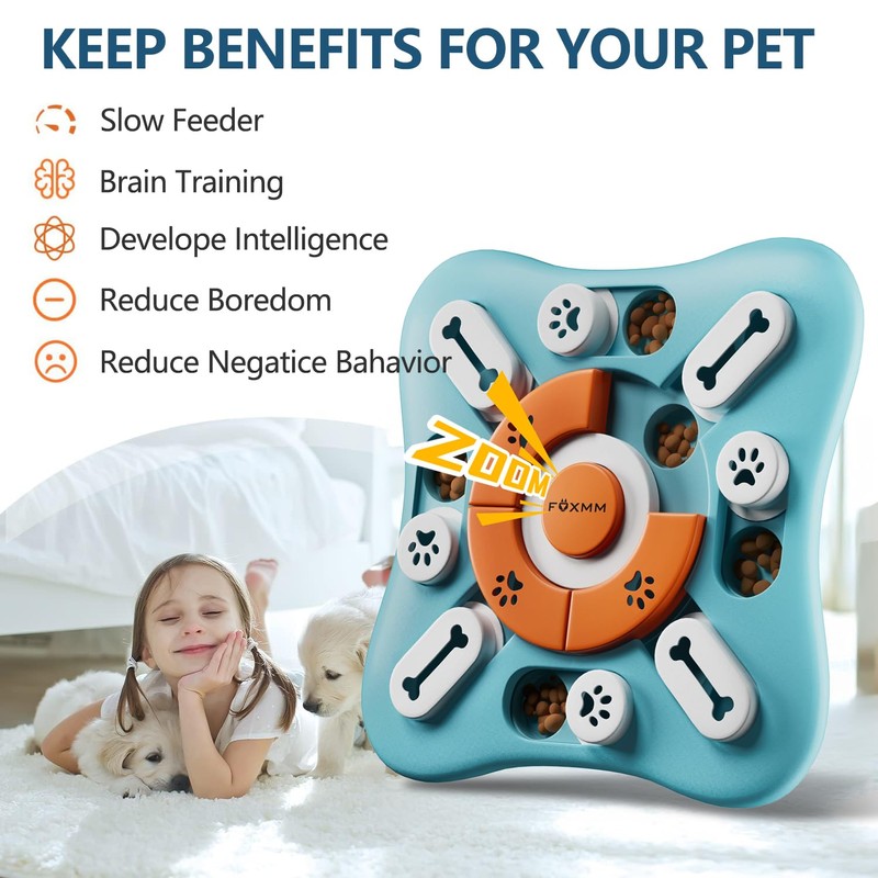 FOXMM Interactive Dog Treat Puzzle Toys for IQ Training &
