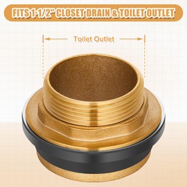 Zonon 3 Pcs Flush Valve Parts Closet Spud Brass Plumbing Fitting (1-1/2 Inch)