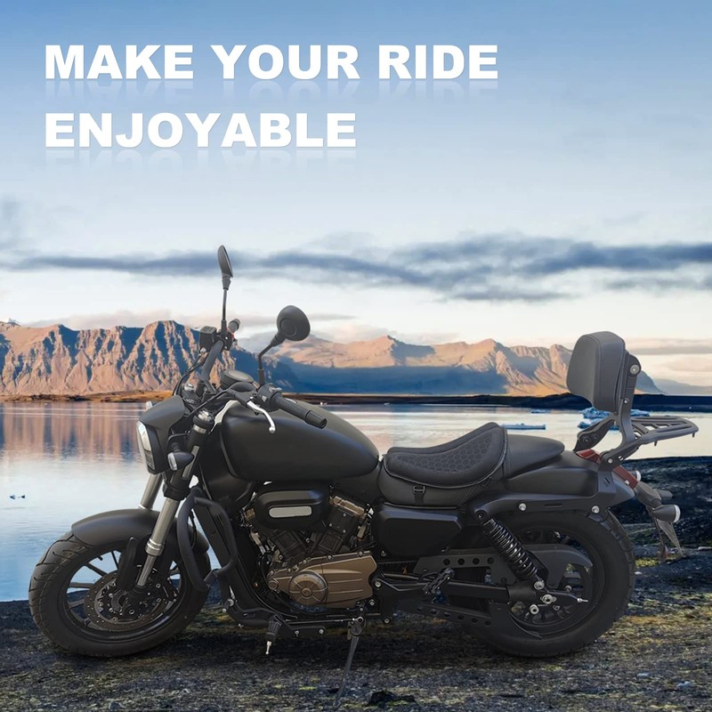SKYJDM Foldable Motorcycle Gel Seat Cushion, Large 3D-Honeycomb Structure Shock