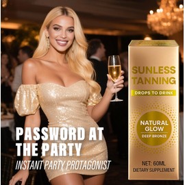 Sunless Tanning Drops to Drink, Drinkable Tanning Drops, Promotes Natural Skin Tone, Nourishing And Moisturizing - 60ml (1 Bottle)