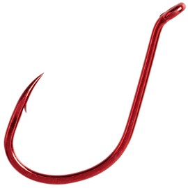 Owner Needle Point 5115 Fishing Hooks for Predator Fishing and Sea Fishing, Single Hook for Fishing, Predatory Fish Hooks, Sea Hooks, Colour: Red, Size: 8/10 Pieces