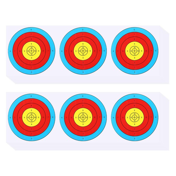 PATIKIL Archery Target Paper 10" 20 Pack 3 Spot Bow Arrow Target Face Shooting Practice